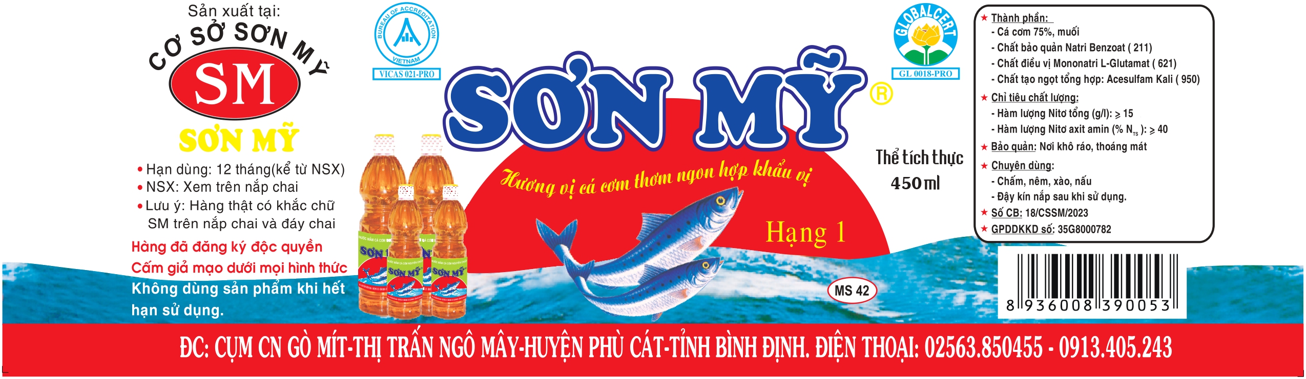 Nhãn NƯỚC MẮM - 65x215 mm